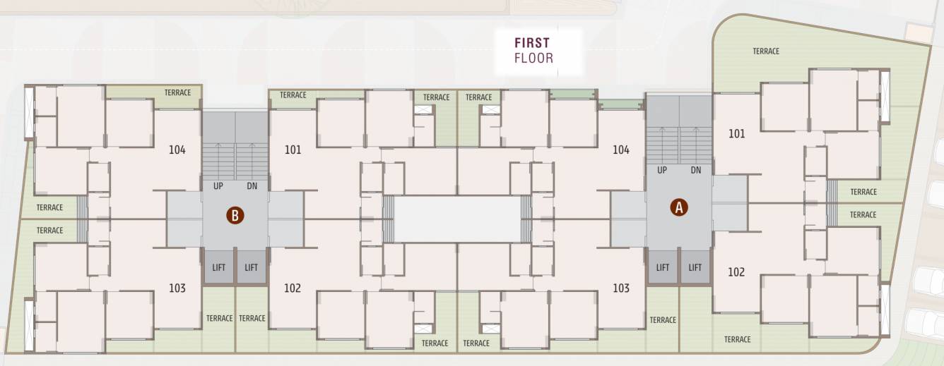 First Floor Plan of Aditya Prime at Zundal