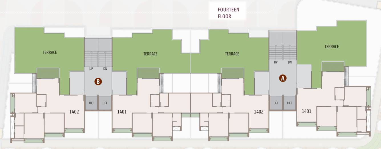 Fourteen Floor Plan of Aditya Prime at Zundal