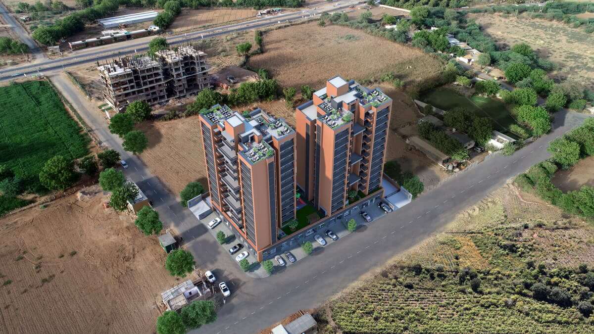 Bird view of Anand Elegance at Shela