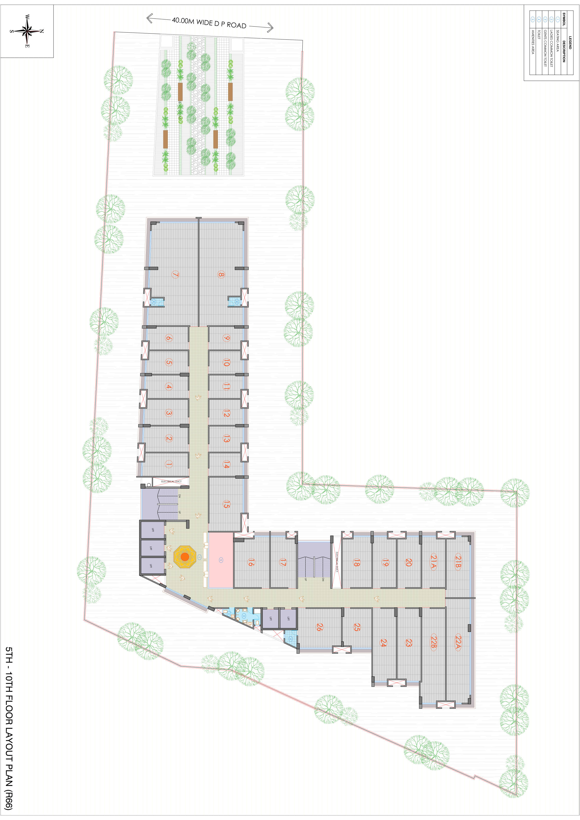 5th & 10th Floor Plan of Krupal Pathshala at Shivranjani
