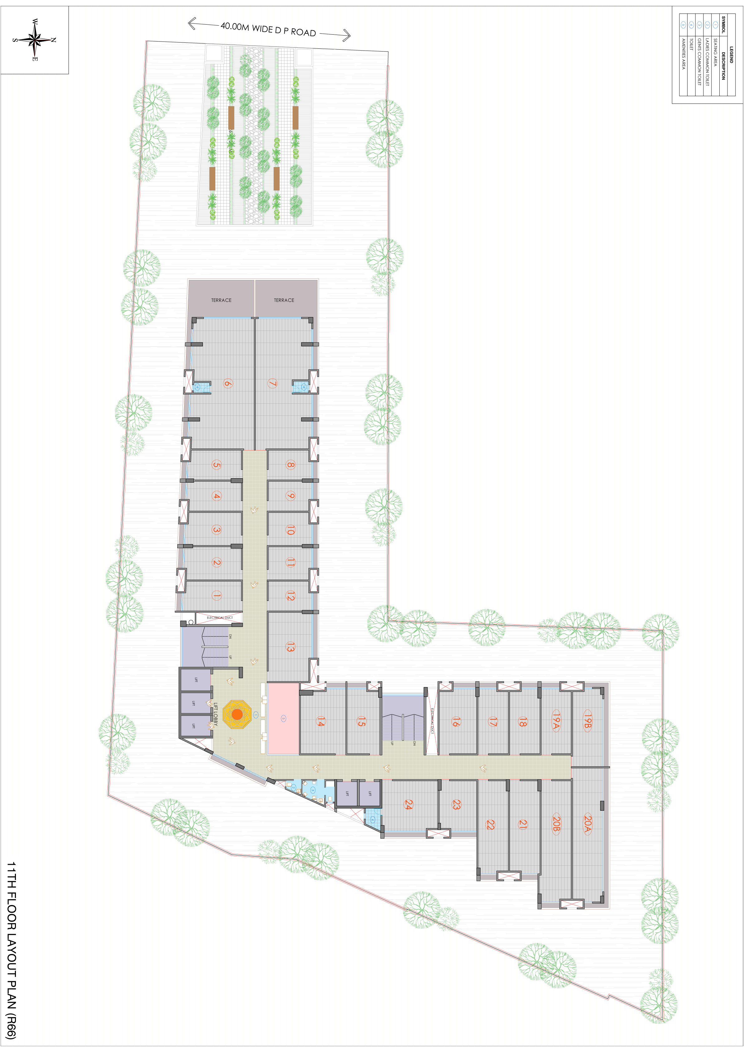 11th Floor Plan of Krupal Pathshala at Shivranjani