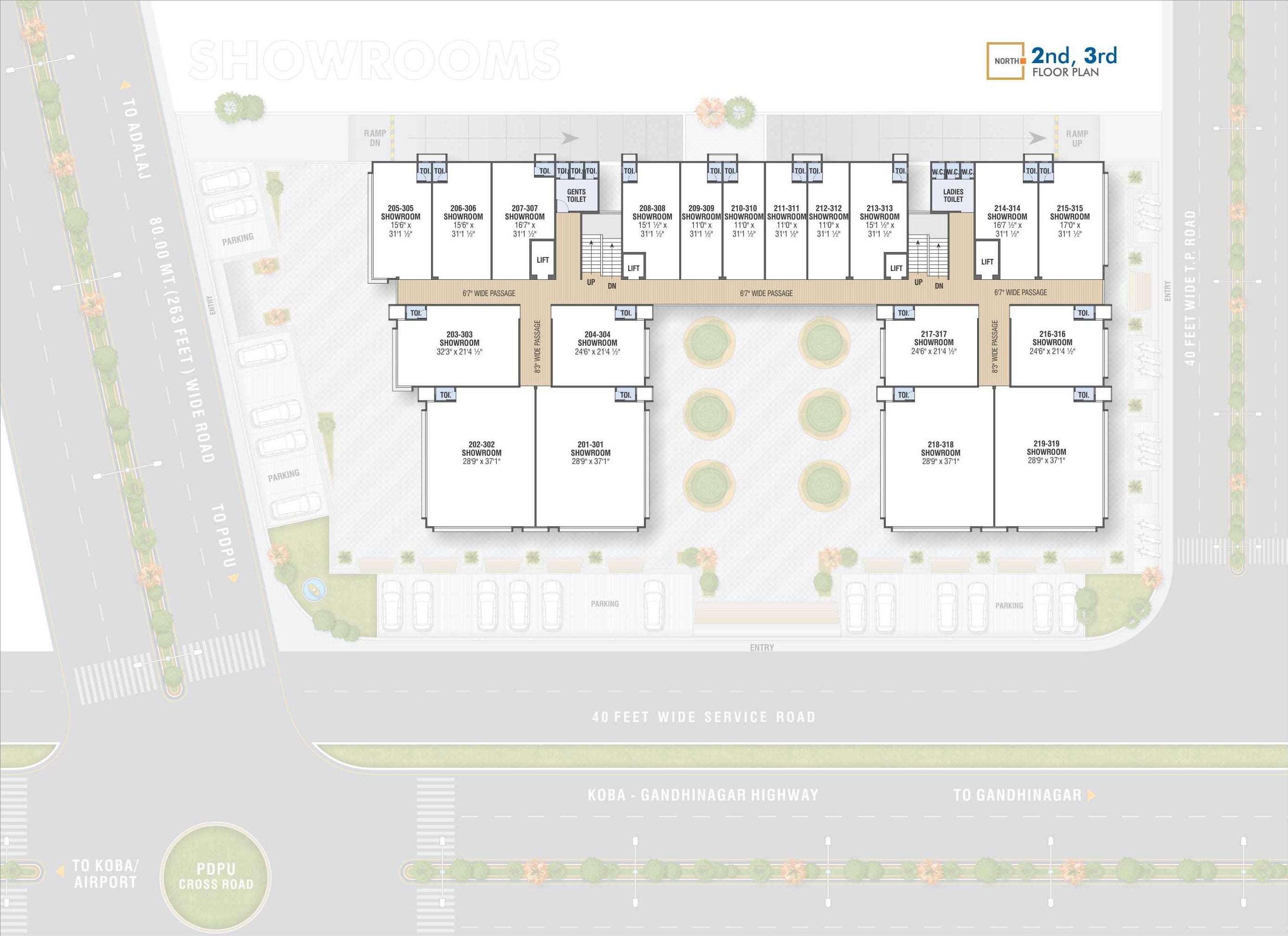 2nd, 3rd Floor Plan of Sarthak Pulse Mall at Koba