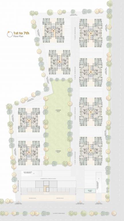 1st & 7th Floor Plan of Vinayak Courtyard at Raysan
